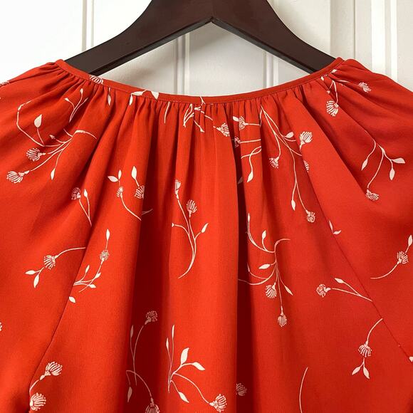 Joie Orange floral blouse, XXS - Picture 6 of 10